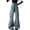 Blue, variant on YunPes Girls Cargo Baggy Jeans Y2K Streetwear Oversized Distressed Denim Pants Multiple Pockets Cargos Flare Jeans Fashion Trousers