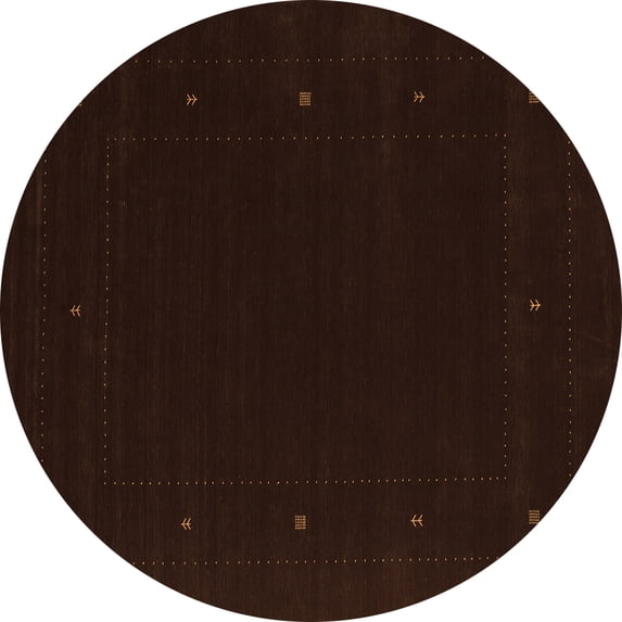 Ahgly Company Indoor Round Abstract Orange Contemporary Area Rugs, 7' Round
