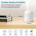 thumbnail image 2 of Humidificador Portátil USB de 220ml Silencioso con Apagado Automático y Luz Nocturna para Coche Oficina y Dormitorio en Blanco, 2 of 6