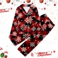 thumbnail image 2 of Kids Boys Christmas Pajamas Black Satin Pajamas Girls Long Sleeve Button Down Shirt Top And Pants Christmas Outfits Kids Girls Pjs Size 7-8 Years, 2 of 3