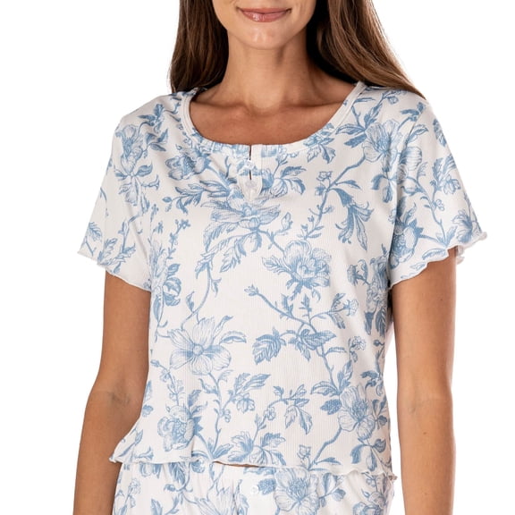 Hello Mello Lounge Pajama Top Sleepwear Shirt with Crewneck, Spill The Tea (Women's)