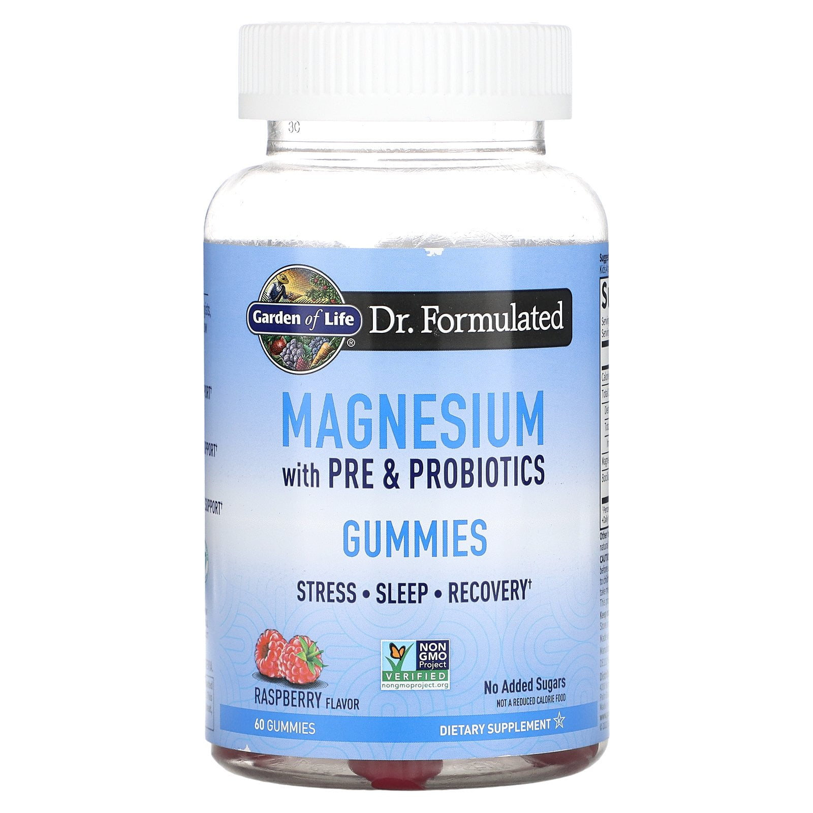 Magnesium with Pre & Probiotics Gummies, Raspberry , 60 Gummies, Garden of Life