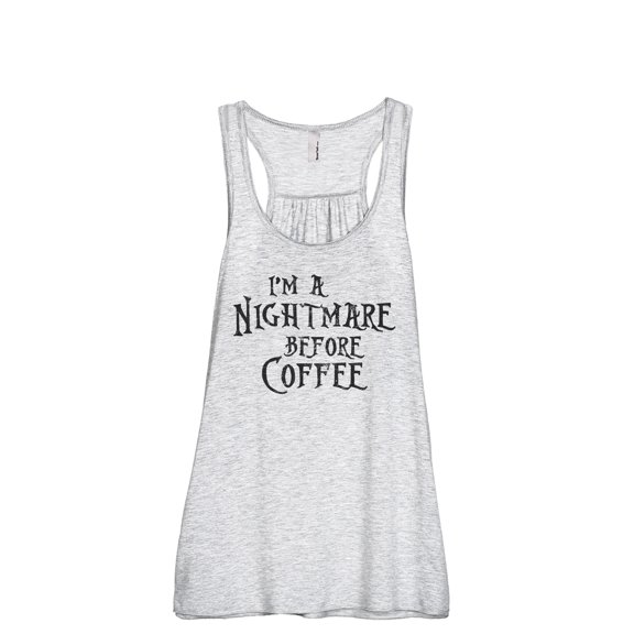 I'm A Nightmare Before Coffee Women's Fashion Sleeveless Flowy Racerback Workout Yoga Tank Top Sport Grey Large