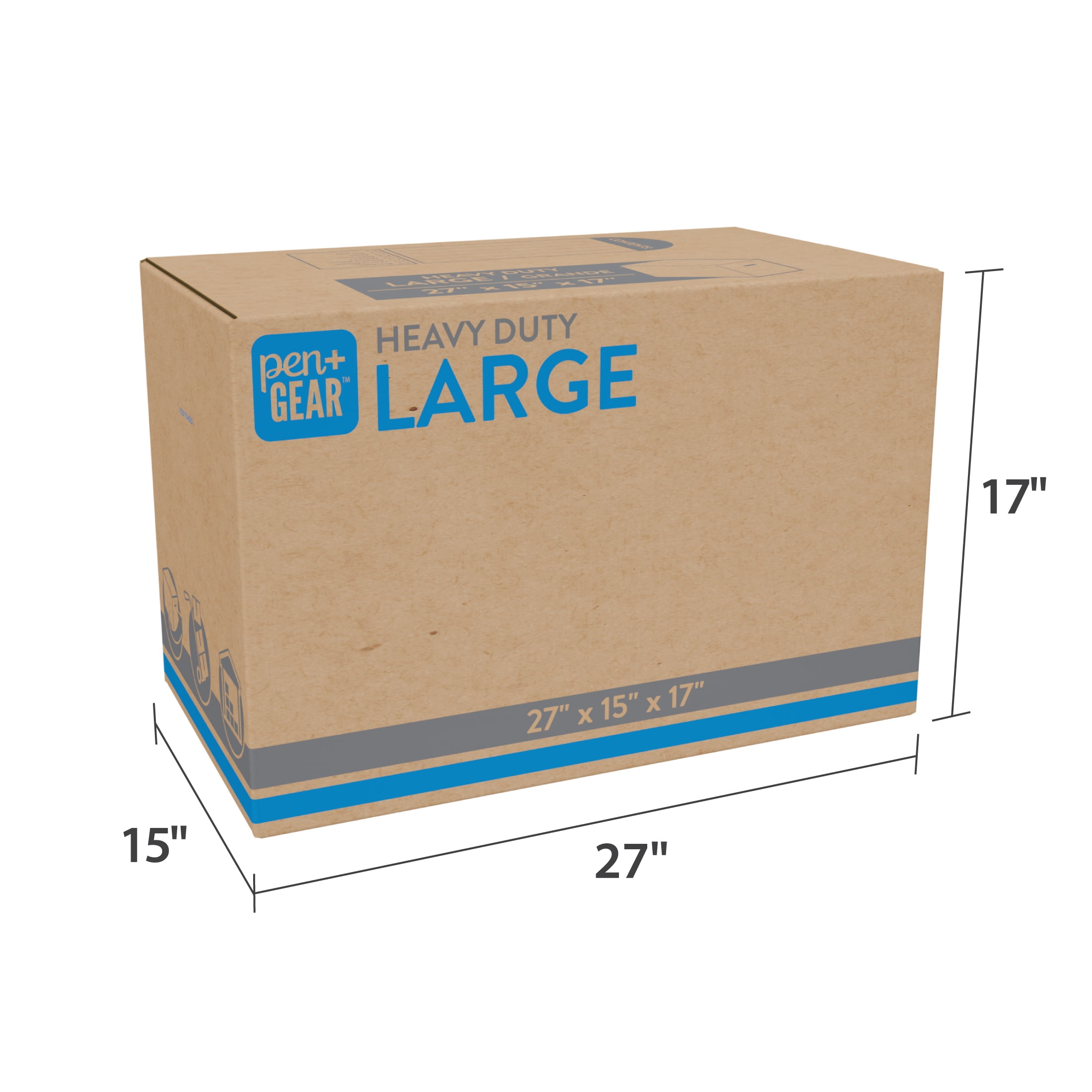 Pen+Gear Large Heavy Duty Kraft Moving Boxes, 27L x 15W x 17H