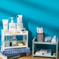 thumbnail image 3 of EIGTHTAIL Double Layer Hollow Shelf Plastic Cosmetics Desktop Finishing Bathroom Accessories Organizer Storage Rack 2 Tier Shelf, 3 of 19