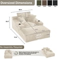 thumbnail image 4 of Rophefx 75.9" Oversized Chair Chaise Lounge Indoor, Cloud Sofa Bed with Cup holder,Sleeper Reading Chair Couch for Living Room, Bedroom,Beige, 4 of 9