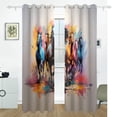 thumbnail image 2 of Horse Colorful Black Out Curtains 72 Inch Length Curtains for Sliding Glass Doors Bedroom Living Room 2 Pack, 2 of 6