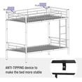 thumbnail image 6 of KOFUN Bunk Bed Twin over Twin Size with Ladder and Full-Length Guardrail, Able to Split, Metal Bunk Bed, Storage Space, No Box Spring Needed, Noise Free, Black, 6 of 8