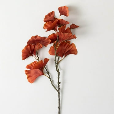 28"H Sullivans Artificial Red Fall Gingko Spray