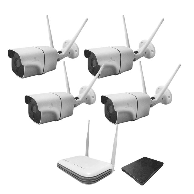 Kit 4 Cámaras HD Seguridad Wifi Inalambricas 1TB Secucore