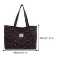 thumbnail image 2 of Yucurem Cute Cherry Print Shoulder Bag Large Capacity Shopping Bag For Women (Black) Tote bag (A), 2 of 10