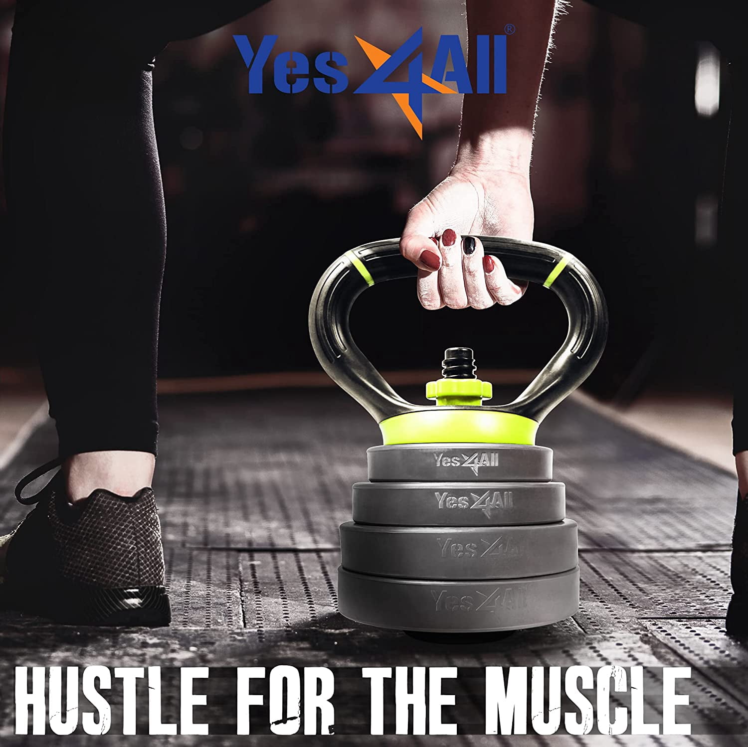 Kettlebell Regolabile Yes4All - Peso Variabile 2,3-5,4 Kg Per Allenamento Donna, Colori Pastello - 3