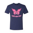 thumbnail image 2 of Wild Bobby, Butterfly Pink Ribbon Faith Hope Love, Breast Cancer Awareness, Men Premium Tri Blend Tee, Vintage Navy, XX-Large, 2 of 5