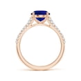 thumbnail image 2 of ANGARA Lab Grown 3.3 Ct Blue Sapphire Split Shank Engagement Ring for Women in 14K Rose Gold (Size-10x8mm) | September Birthstone, Anniversary, Jewelry Gift for Women | Lab-Grown Blue Sapphire Ring, 2 of 8