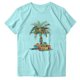 thumbnail image 1 of Blusas de Manga Corta para las Mujeres Divertida Impresión Cuello Redondo Camiseta Vintage, Blusas de Primavera para las Mujeres, 1 of 6