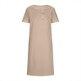 thumbnail image 4 of Antinious Ladies Short Sleeve Collared Solid Loose Casual Stylish Dress, 4 of 5