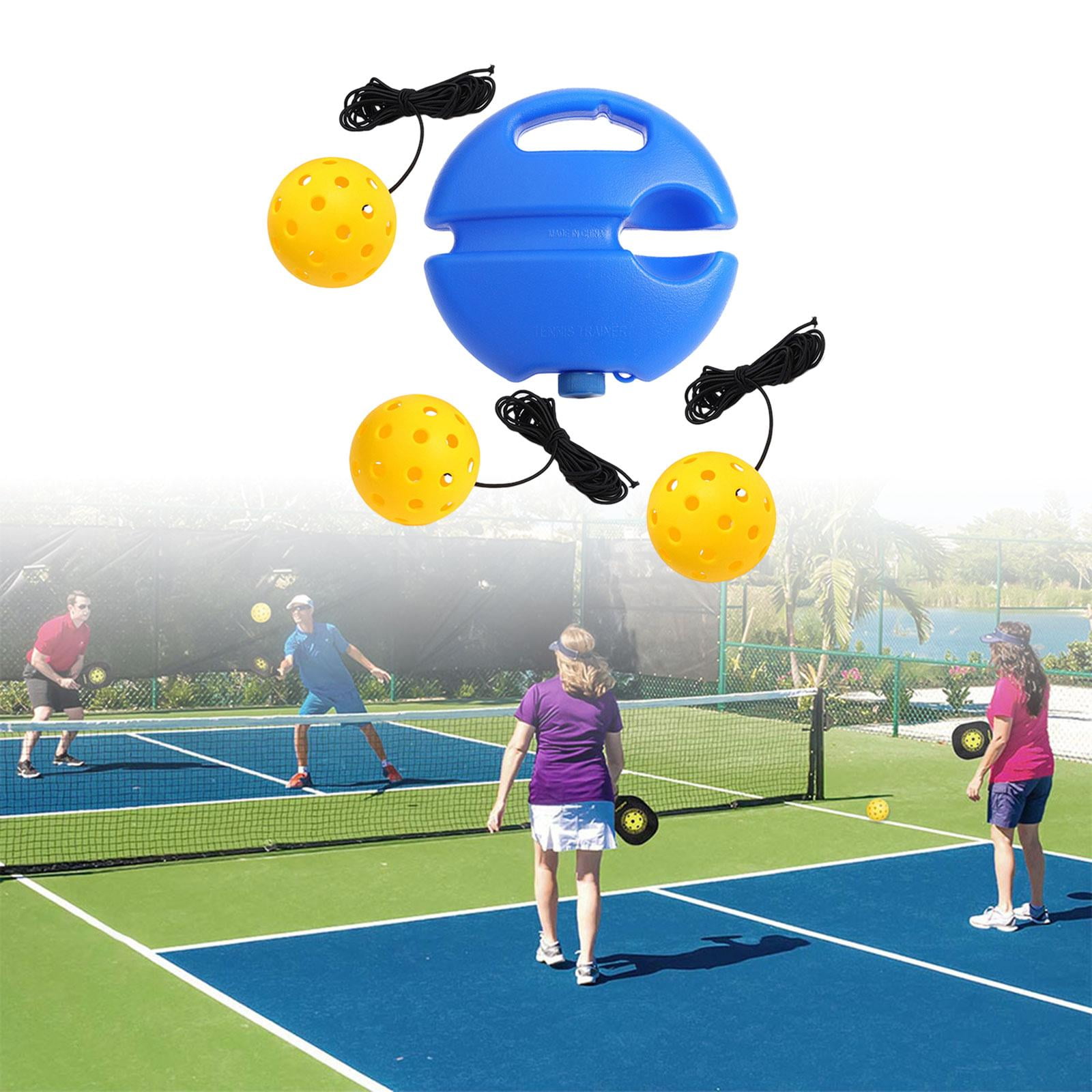 funtasica Pickleball Trainer Improve Speed with Pickleball Ball Portable with Handle Exerciser Pickleball Training Base for Adult Kids with 3 Yellow Balls