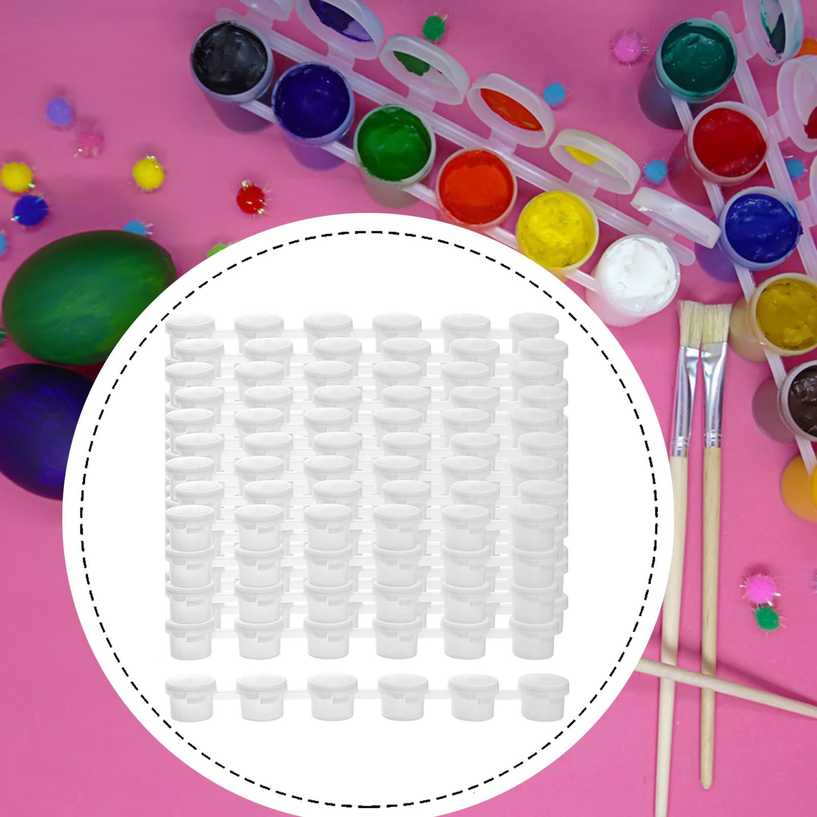 50 Strips Empty Paint Pots Acrylic Paint Containers Portable PP Material for Home Party Festival Artists