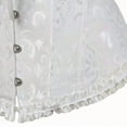 thumbnail image 6 of Corset Tops for Women, Bustier Shapewear Women's Lacing Corset Satin Floral Lace Waist Push Up Body Shaper Vintage, White XL, 6 of 6