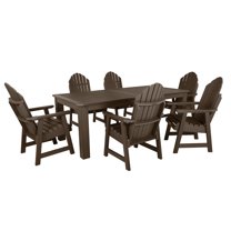 Highwood 7-pc Hamilton Dining Set - 42" x 84" Rectangle Table, Dining Height, Outdoor, Eco-friendly, Synthetic Wood