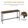 thumbnail image 4 of PAPROOS Long Bar Table Set for 3, 4 Piece Pub Table and Bar Stools PU Upholstered Seat with Backrest, Industrial Counter Height Dining Table and Chairs for Breakfast Nook Bistro, Rustic Brown, 4 of 7