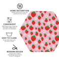 thumbnail image 2 of Disketp Hand Drawn Strawberry Funny Coasters,6 Pcs Leather Coasters with Holder, Perfect Housewarming Hostess Gifts,Protect Furniture from Water Marks Scratch and Damage, 2 of 5