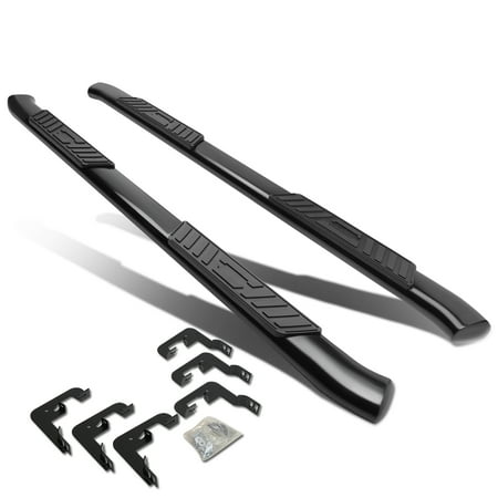 For 01-16 Chevy Silverado/GMC Sierra Crew Cab Carbon Steel 5" Curved Side Step Nerf Bar Running Board Left+Right 09 10 11 12 13 14 15