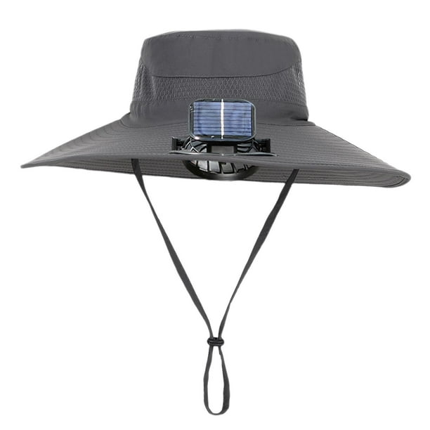 Sombrero de sol de ala ancha, sombrero de enfriamiento para viajes, playa, al aire libre, hombres y mujeres, verano gris oscuro