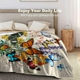 thumbnail image 4 of Butterfly Blanket Beautiful Butterfly Throw Blanket Ultra Soft Flannel Vintage Botanical Butterflies Blanket Gifts for Kids Adults 60x80, 4 of 6
