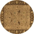 thumbnail image 1 of Ahgly Company Indoor Round Oriental Brown Industrial Area Rugs, 6' Round, 1 of 4