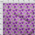 thumbnail image 3 of oneOone Polyester Spandex Purple Fabric Asian Floral Quilting Supplies Print Sewing Fabric By The Yard 56 Inch Wide, 3 of 4