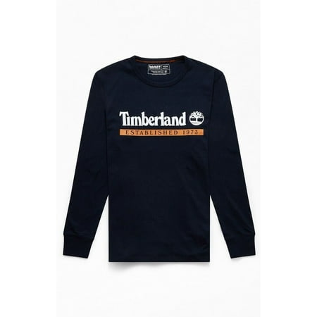 Timberland Men's Established 1973 Logo Graphic Long-Sleeve T-Shirt Black Size M
