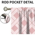 thumbnail image 5 of Diamond Gingham Geometric Window Curtains, Soft Rosy Tones Blackout Curtains, Lightweight Privacy Curtains 2-Panel Set with Rod Pocket for Living Room Bedroom Bathroom Indoor Outdoor-W84xL84in, 5 of 6