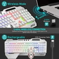 thumbnail image 5 of Wireless Gaming Keyboard and Mouse,RGB Backlit Rechargeable Keyboard Mouse with 5000mAh Battery Metal Panel,Removable Hand Rest Mechanical Feel Keyboard and 7 Color Gaming Mute Mouse for PC Gamers, 5 of 8