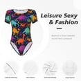 thumbnail image 6 of Naloa Colorful Dinosaur Women's Short-Sleeved Onesie, One-Piece Swimsuit for Parties, dates, clubs - X-Large, 6 of 9