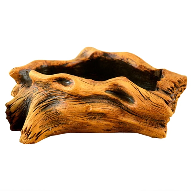 Coofit Plant Pot Creative Tree Stump Design Succulent Vase Flower Pot for Home Garden