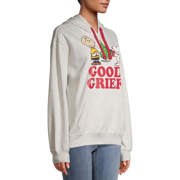 Peanuts Juniors' Good Grief Holiday Hoodie - Walmart.com