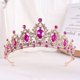 thumbnail image 1 of Zhuge Tiara de boda para novia, diadema de princesa, corona de novia, joyería para el cabello con diamantes de imitación de cristal, decoración para novia, cumpleaños, graduación, boda (rosa oscuro), 1 of 4