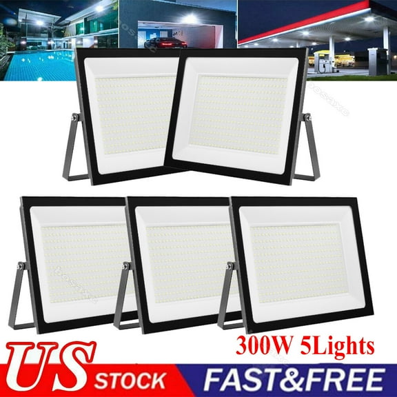 5X 300W LED Flood Light Outdoor Garden Lamp Yard Security Landscape Spotlight