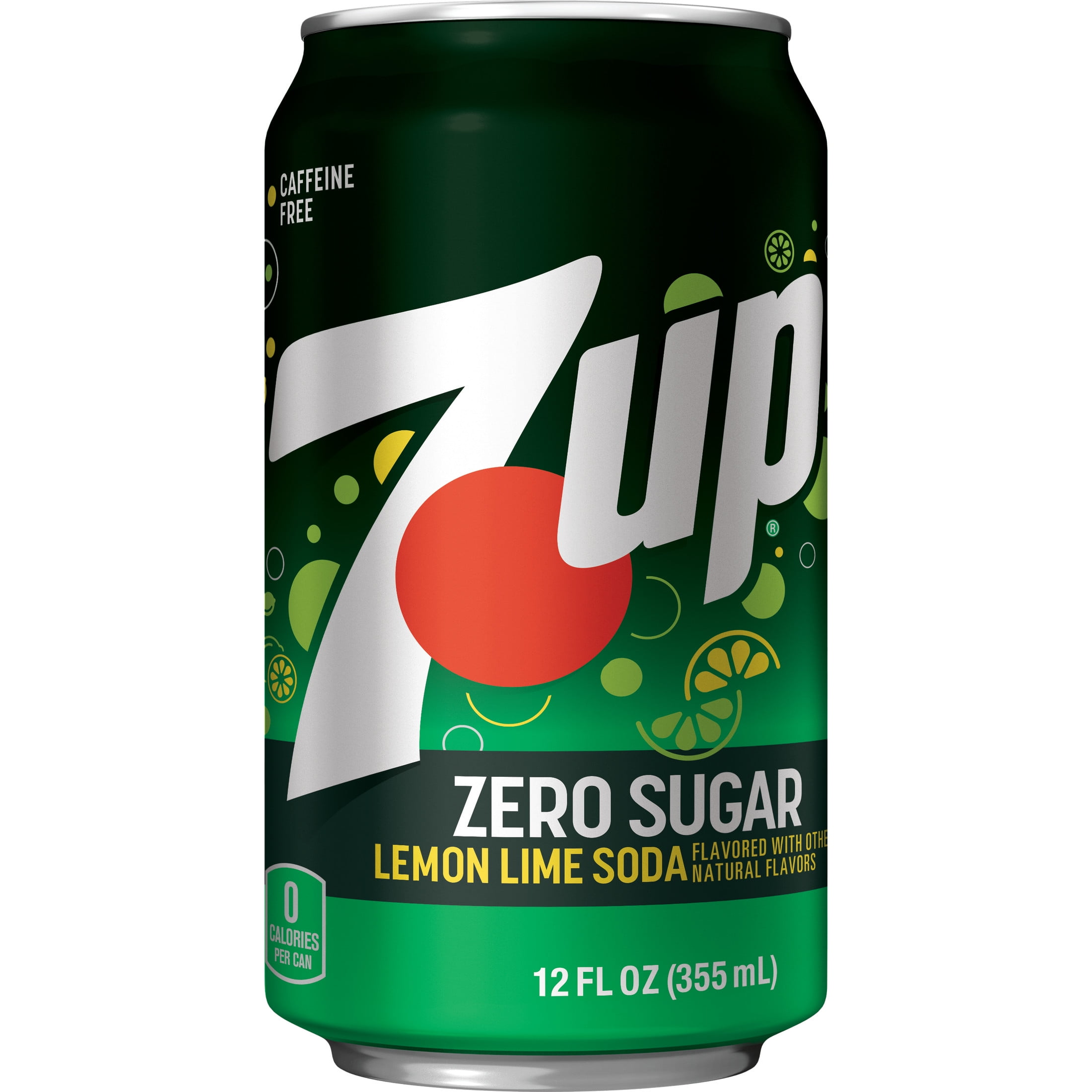 7UP Zero Sugar, Caffeine Free Lemon Lime Soda, 12 fl oz, 12