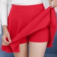 thumbnail image 2 of Women's Anti-Glare Pleated Mini Skirt - Solid Color, Elastic Waist, Casual Short Skirt for Summer, Sizes M-XXXL, 2 of 5
