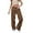 Brown, variant on Womenss Straight Leg Pants Womens's Solid Color High Waist Slim Fit Corduroy Straight Leg Pants Drawstring Elastic Waist Casual Pants Petite Pants for Womens Elastic Waist