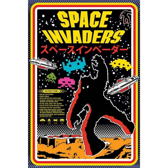 Space Invaders Video Game Poster - 24" x 36"