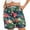 Green, variant on Shorts for Women Casual Drawstring High Waist Floral Printed Straight Leg Wide Leg Loose Fit Short Pants Beach Summer Shorts