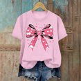 thumbnail image 6 of FRSASU Valentines Shirt for Women Romantic Love Heart Bow T-Shirt Valentine Day Lover Tee Tops Comfy Casual Summer Pink, 6 of 6