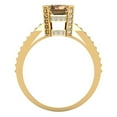 thumbnail image 4 of 2.45 ct Emerald Cut Simulated Champagne Diamond Solitaire with Simulated Diamond Accents 18K Yellow Gold Womens Engagement Ring, 4 of 5