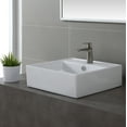 thumbnail image 5 of KRAUS Square Ceramic Vessel Bathroom Sink with Overflow in White and Pop-Up Drain in Satin Nickel, 5 of 11