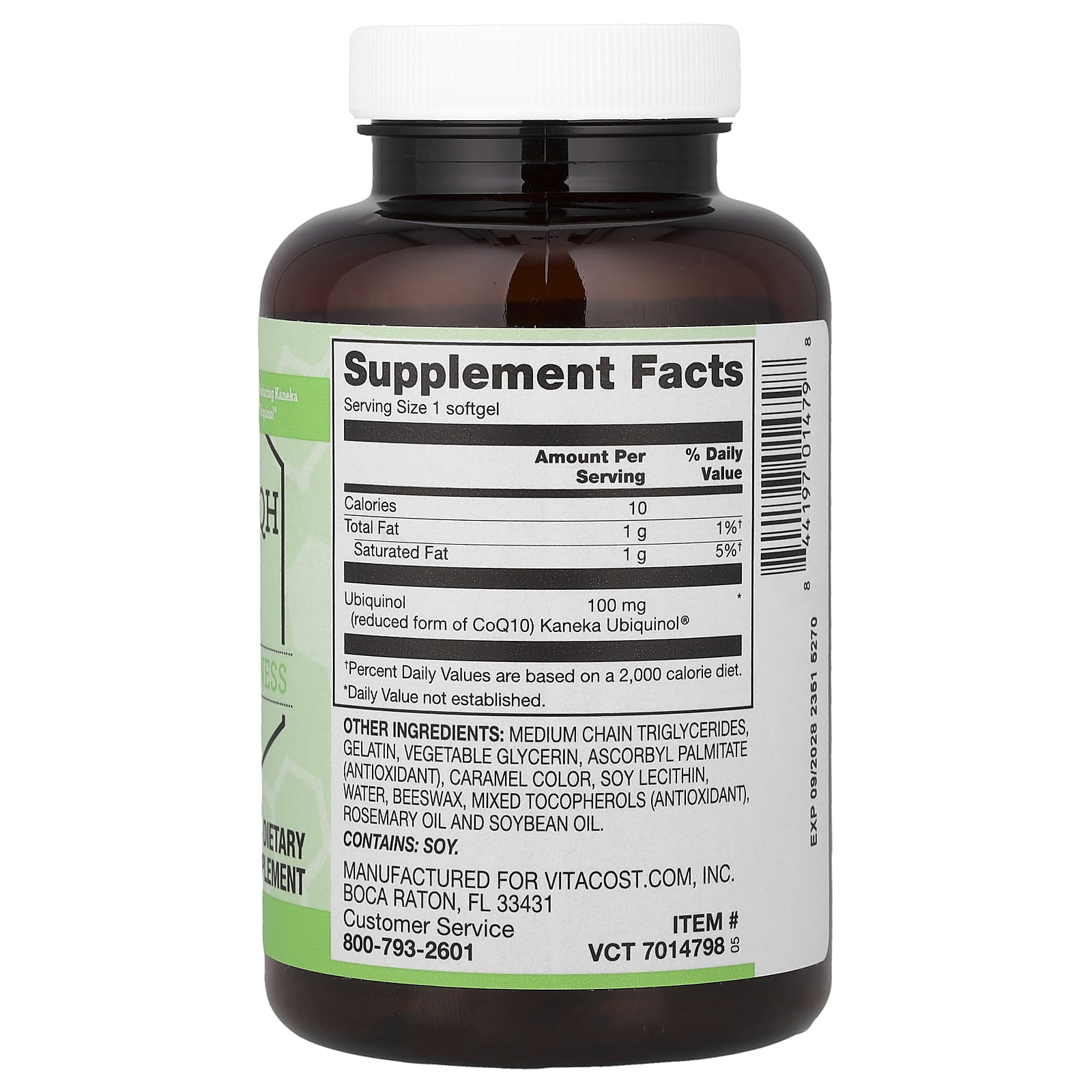 Vitacost Synergy®, Ubiquinol CoQH, 100 mg, 90 Softgels