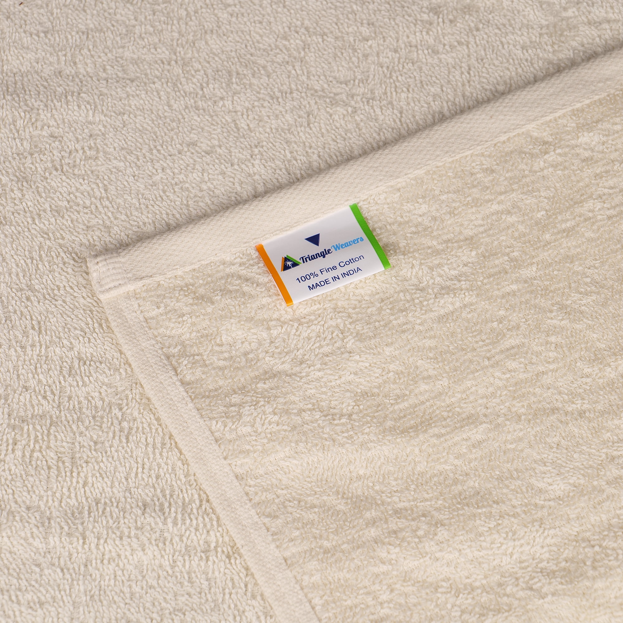 Triangle Weavers 100% Cotton Off-White Terry Towels 450 GSM Set of 6 – 2 Bath, 2 Hand, 2 Wash Towels