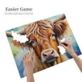 thumbnail image 2 of 1000 Piece Fluffy Highland Cow Jigsaw Puzzle For Adults – Vibrant Watercolor Artwork, Challenging & Relaxing Brain Exercise, Unique Gift Idea & Artistic Home Decor, 2 of 7